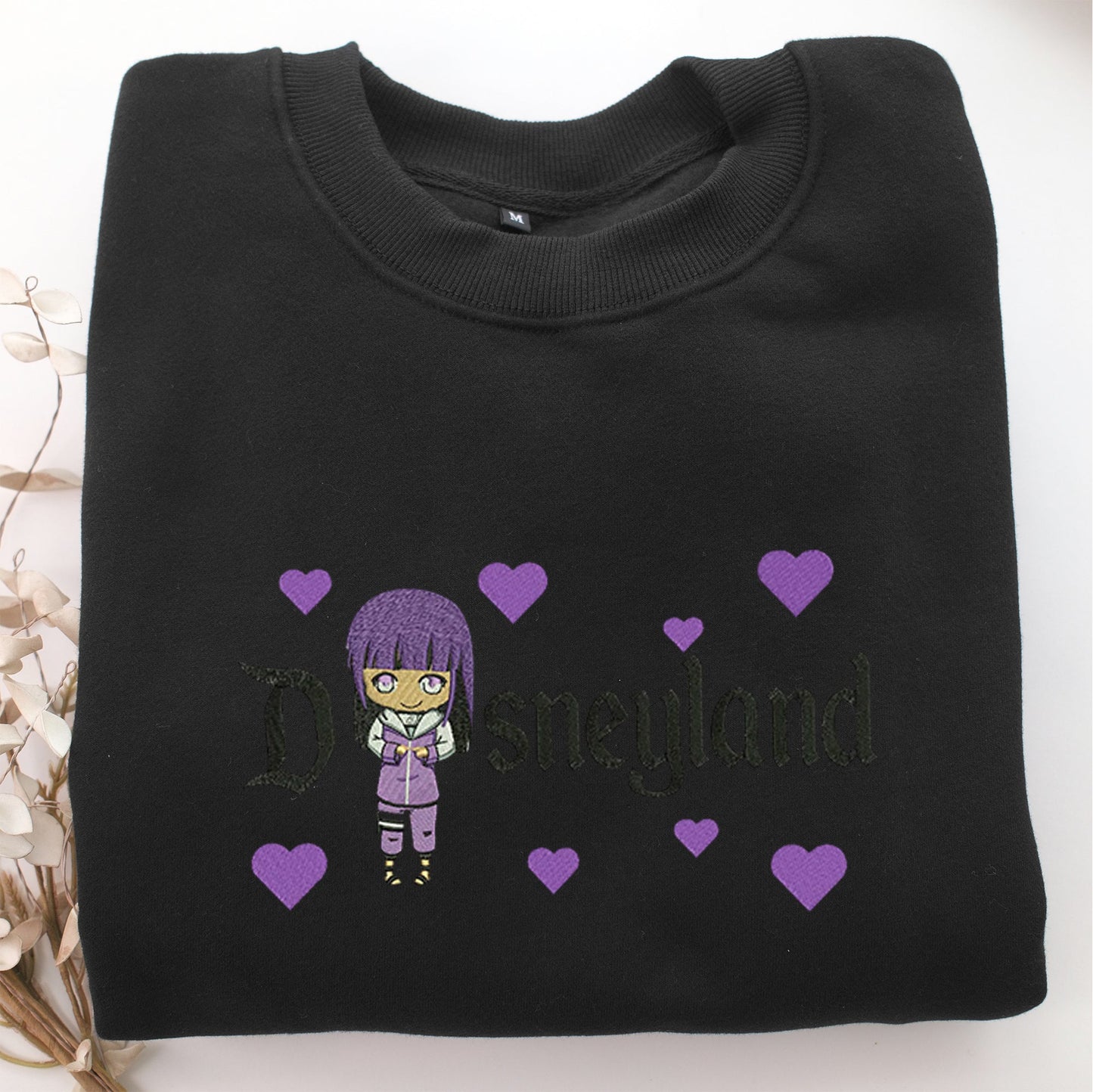 Hinata v2 Disneyland Embroidery, Disneyland Embroidered Sweatshirt, Movie Disney Inspired, Valentine's Day Gifts Idea For Him Her