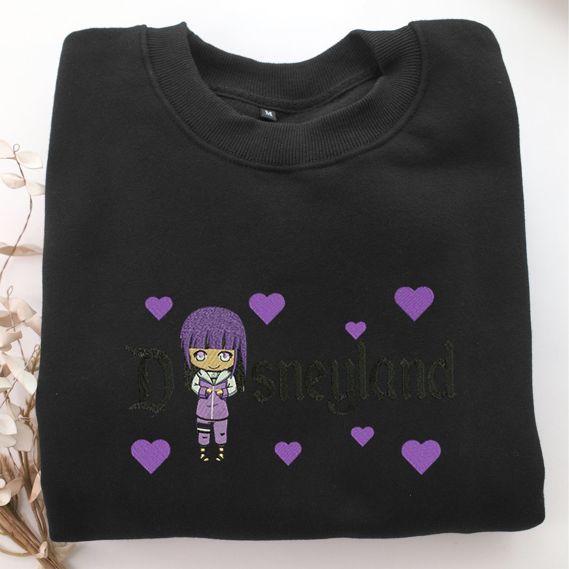 Hinata v2 Disneyland Embroidery, Disneyland Embroidered Sweatshirt, Movie Disney Inspired, Valentine's Day Gifts Idea For Him Her