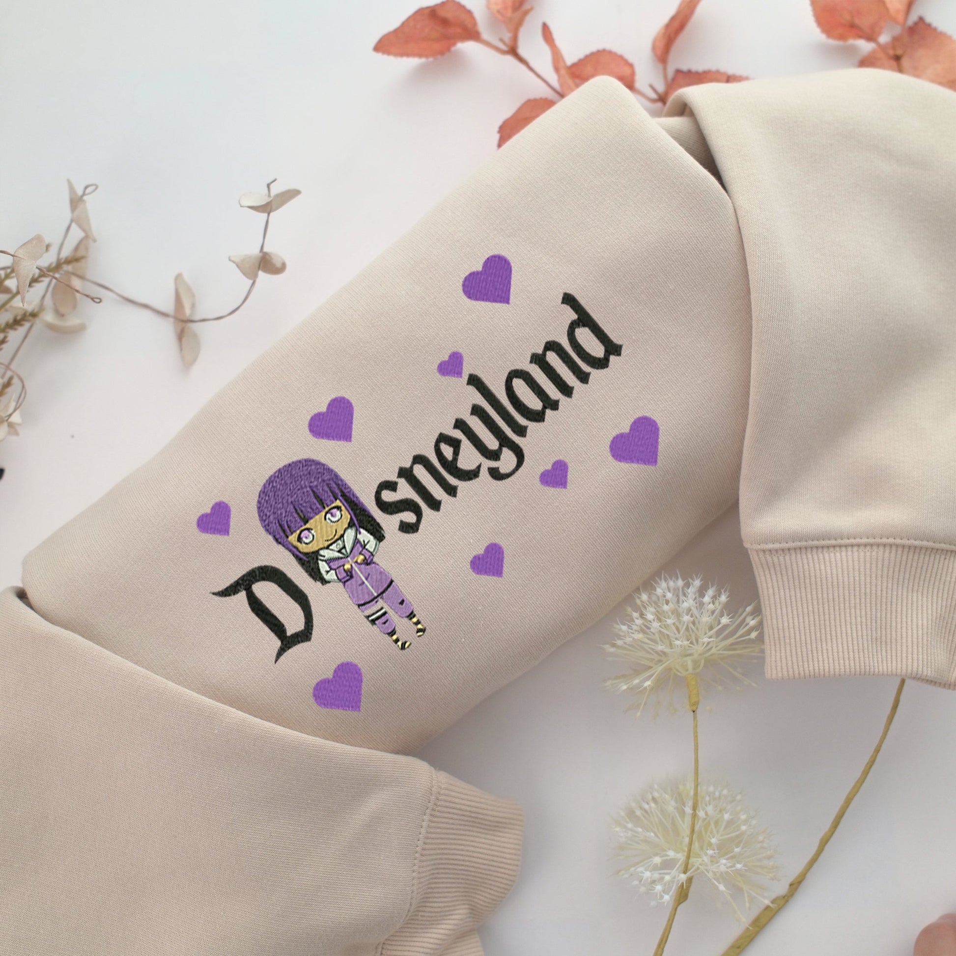 Hinata v2 Disneyland Embroidery, Disneyland Embroidered Sweatshirt, Movie Disney Inspired, Valentine's Day Gifts Idea For Him Her