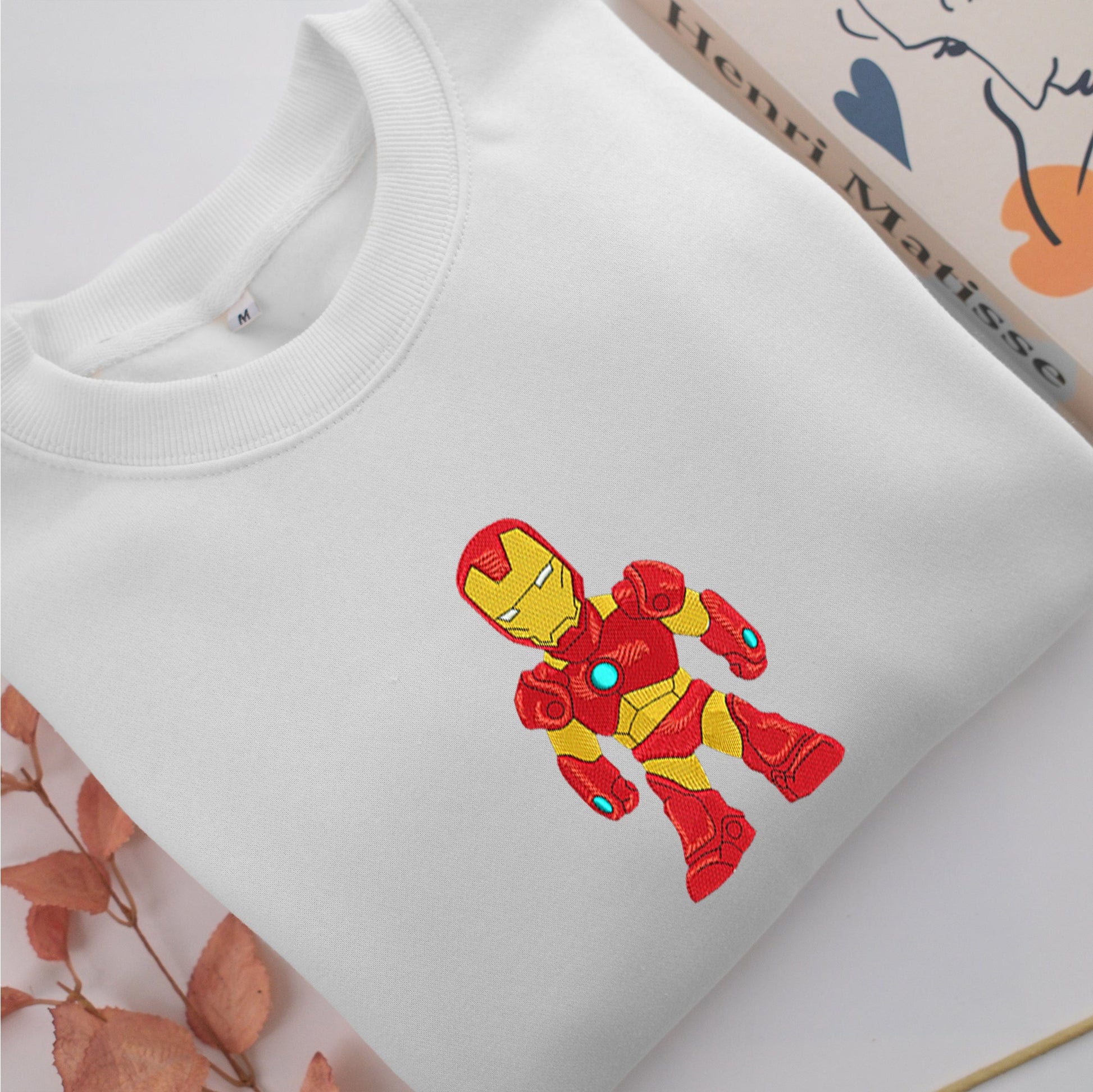 Chibi Iron Man Embroidery, Disneyland Embroidered Sweatshirt, Movie Disney Inspired, Valentine's Day Gifts Idea For Him Her
