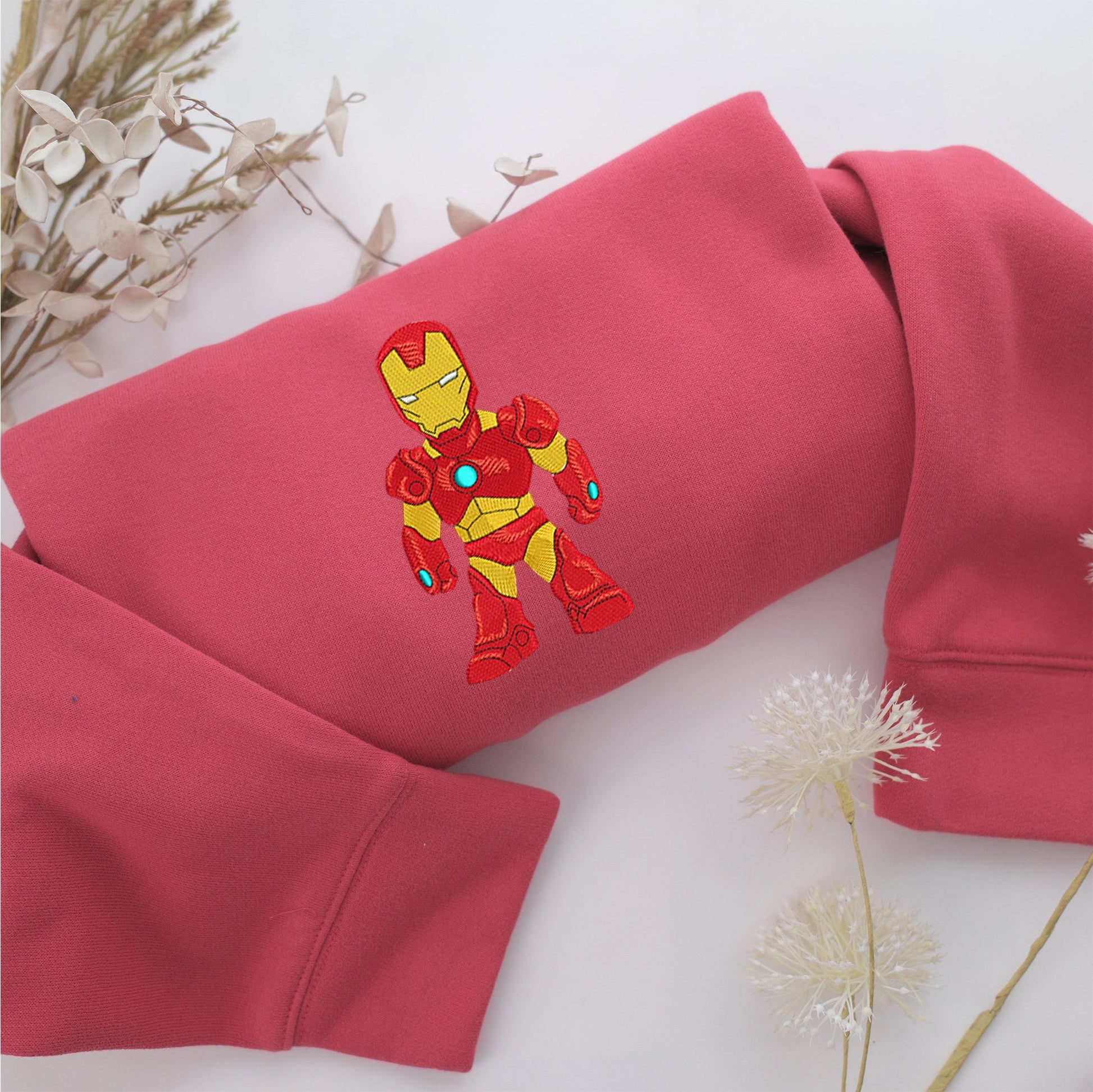 Chibi Iron Man Embroidery, Disneyland Embroidered Sweatshirt, Movie Disney Inspired, Valentine's Day Gifts Idea For Him Her