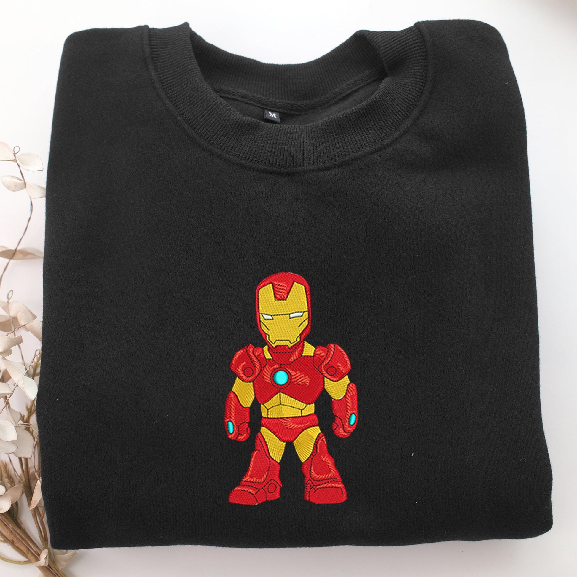 Chibi Iron Man Embroidery, Disneyland Embroidered Sweatshirt, Movie Disney Inspired, Valentine's Day Gifts Idea For Him Her