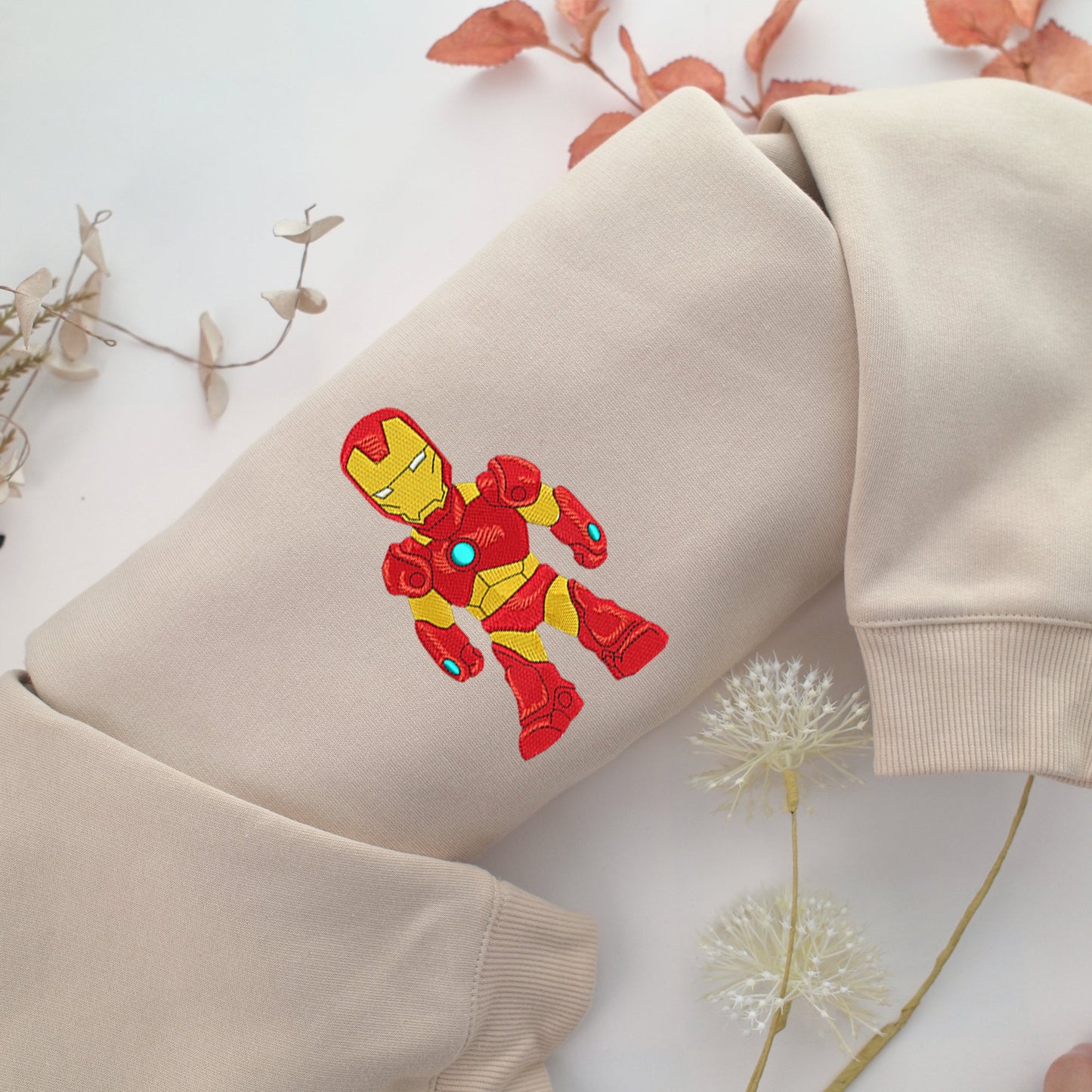 Chibi Iron Man Embroidery, Disneyland Embroidered Sweatshirt, Movie Disney Inspired, Valentine's Day Gifts Idea For Him Her