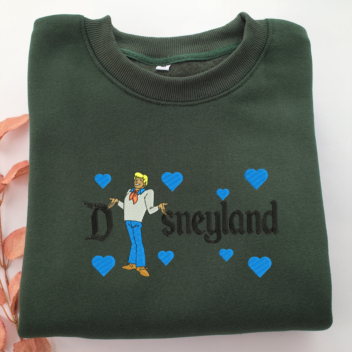 Fred Jones Disneyland Embroidery, Disneyland Embroidered Sweatshirt, Movie Disney Inspired, Valentine's Day Gifts Idea For Him Her