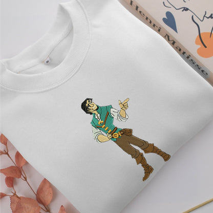 Flynn Rider v2 Embroidery, Disneyland Embroidered Sweatshirt, Movie Disney Inspired, Valentine's Day Gifts Idea For Him Her