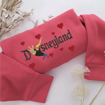 Johnny Bravo v1 Disneyland Embroidery, Disneyland Embroidered Sweatshirt, Movie Disney Inspired, Valentine's Day Gifts Idea For Him Her