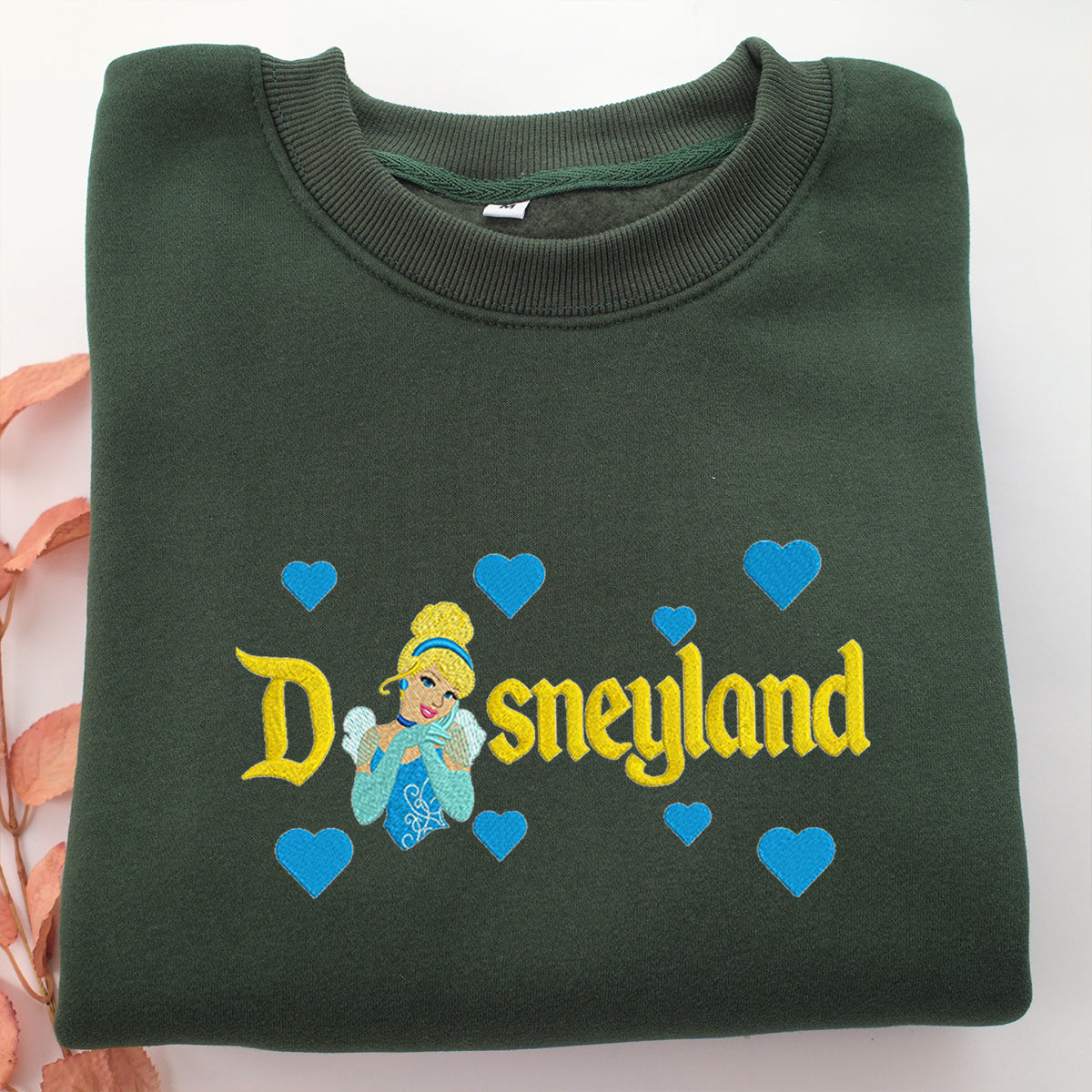 Cinderella Half Disneyland Embroidery, Disneyland Embroidered Sweatshirt, Movie Disney Inspired, Valentine's Day Gifts Idea For Him Her