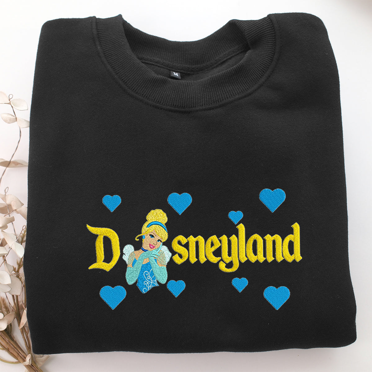 Cinderella Half Disneyland Embroidery, Disneyland Embroidered Sweatshirt, Movie Disney Inspired, Valentine's Day Gifts Idea For Him Her
