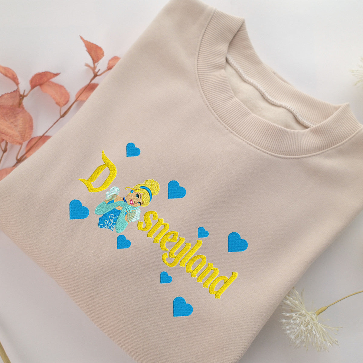 Cinderella Half Disneyland Embroidery, Disneyland Embroidered Sweatshirt, Movie Disney Inspired, Valentine's Day Gifts Idea For Him Her