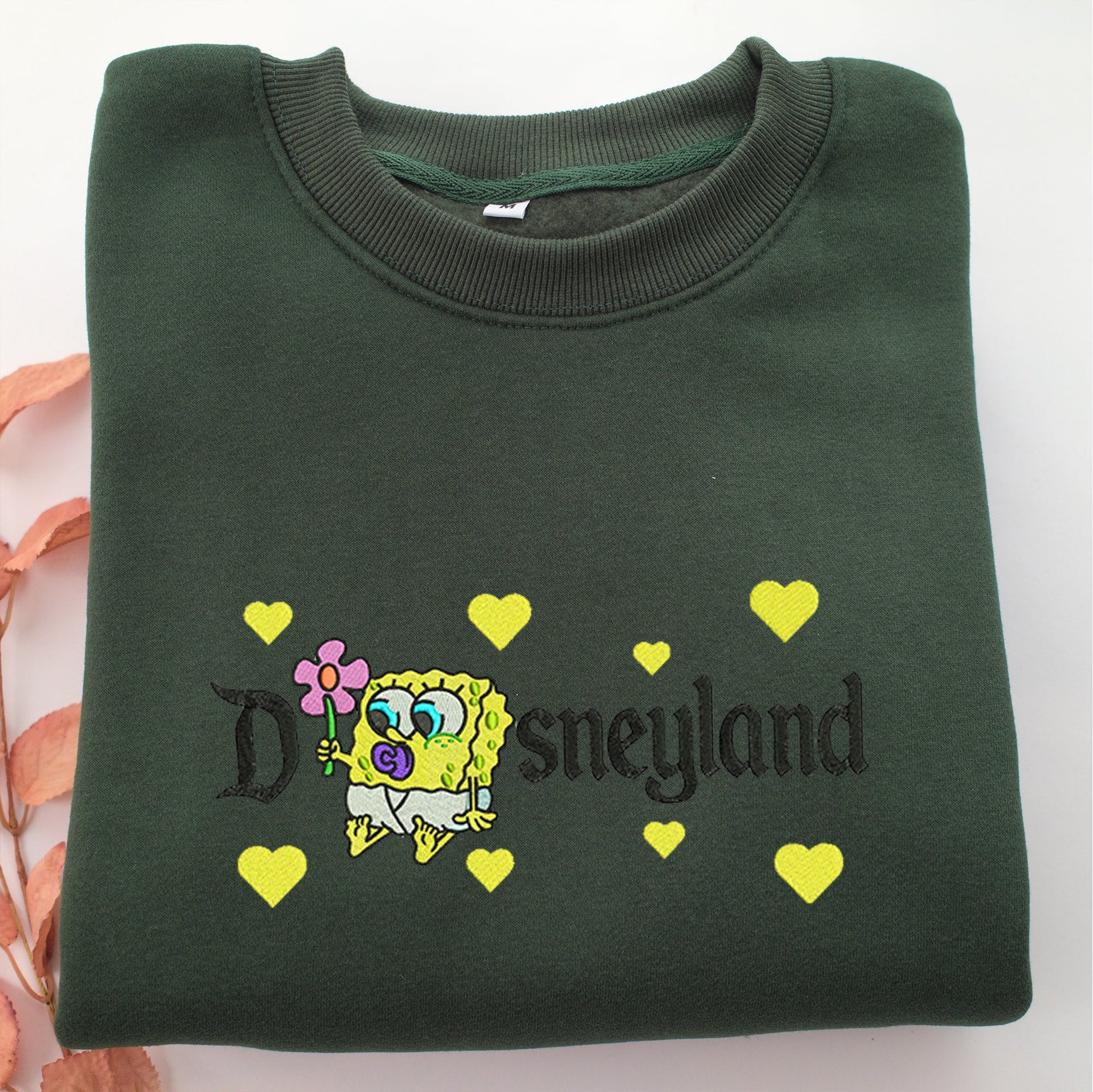 Chibi SpongeBob Disneyland Embroidery, Disneyland Embroidered Sweatshirt, Movie Disney Inspired, Valentine's Day Gifts Idea For Him Her