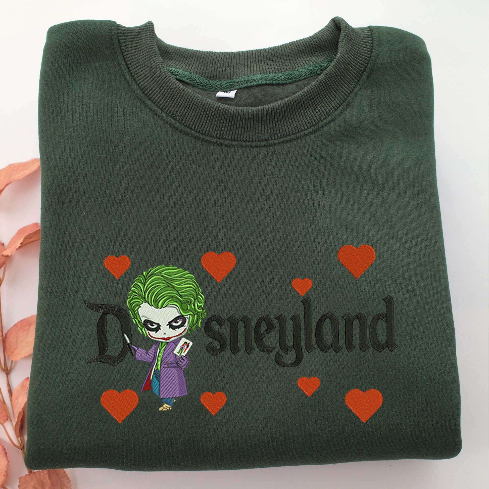 Chibi Joker Disneyland Embroidery, Disneyland Embroidered Sweatshirt, Movie Disney Inspired, Valentine's Day Gifts Idea For Him Her