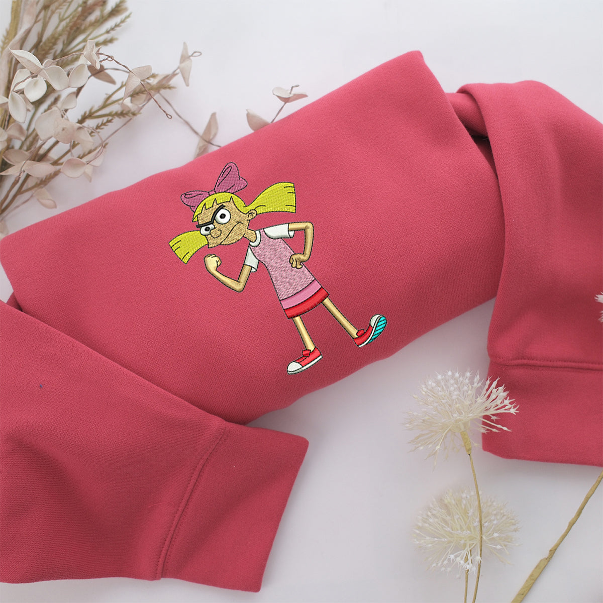Helga Pataki Embroidery, Disneyland Embroidered Sweatshirt, Movie Disney Inspired, Valentine's Day Gifts Idea For Him Her