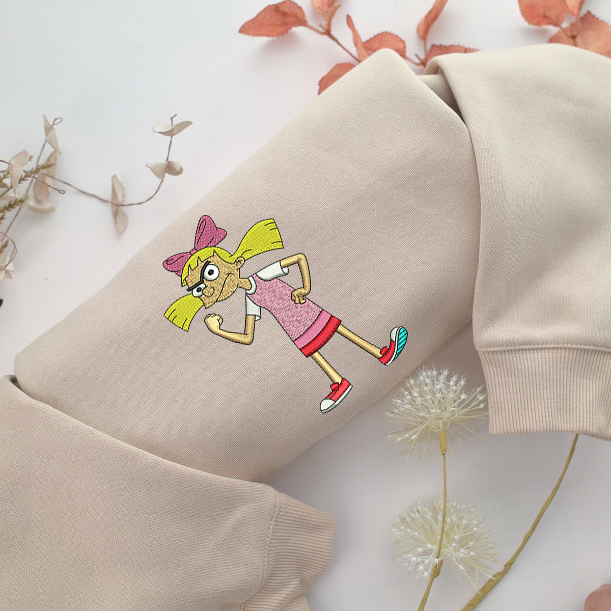 Helga Pataki Embroidery, Disneyland Embroidered Sweatshirt, Movie Disney Inspired, Valentine's Day Gifts Idea For Him Her