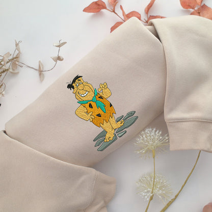 Fred Flintstone Embroidery, Disneyland Embroidered Sweatshirt, Movie Disney Inspired, Valentine's Day Gifts Idea For Him Her