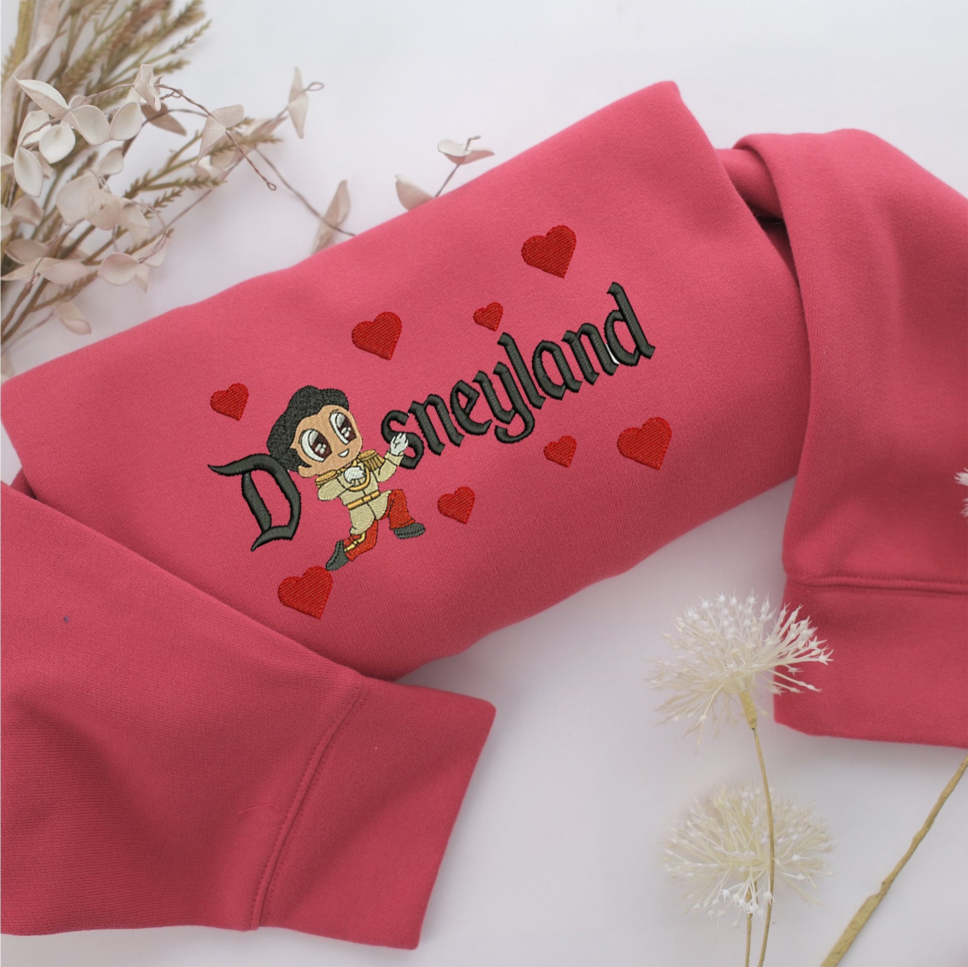 Chibi Prince Charming Disneyland Embroidery, Disneyland Embroidered Sweatshirt, Movie Disney Inspired, Valentine's Day Gifts Idea For Him Her