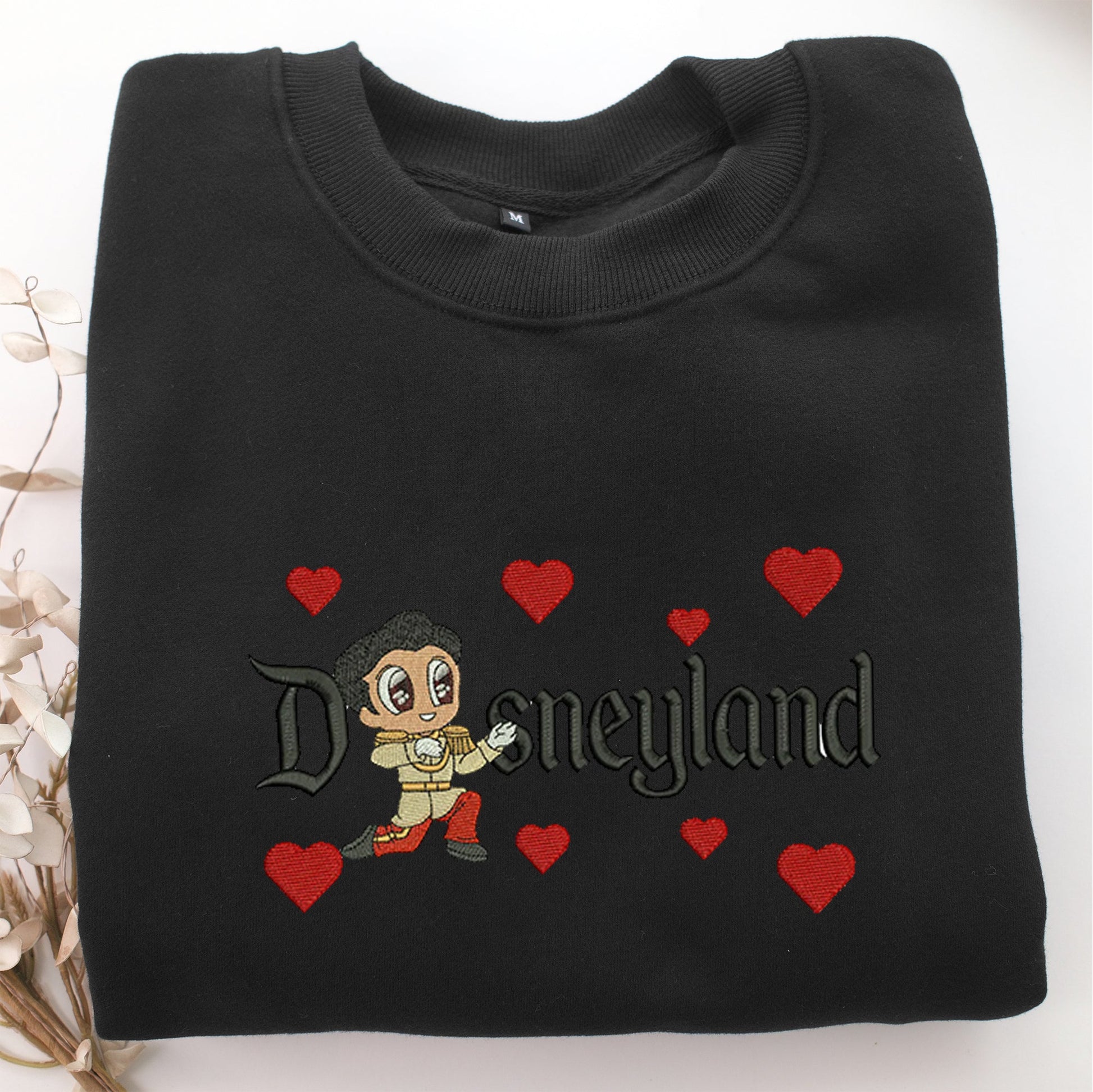 Chibi Prince Charming Disneyland Embroidery, Disneyland Embroidered Sweatshirt, Movie Disney Inspired, Valentine's Day Gifts Idea For Him Her