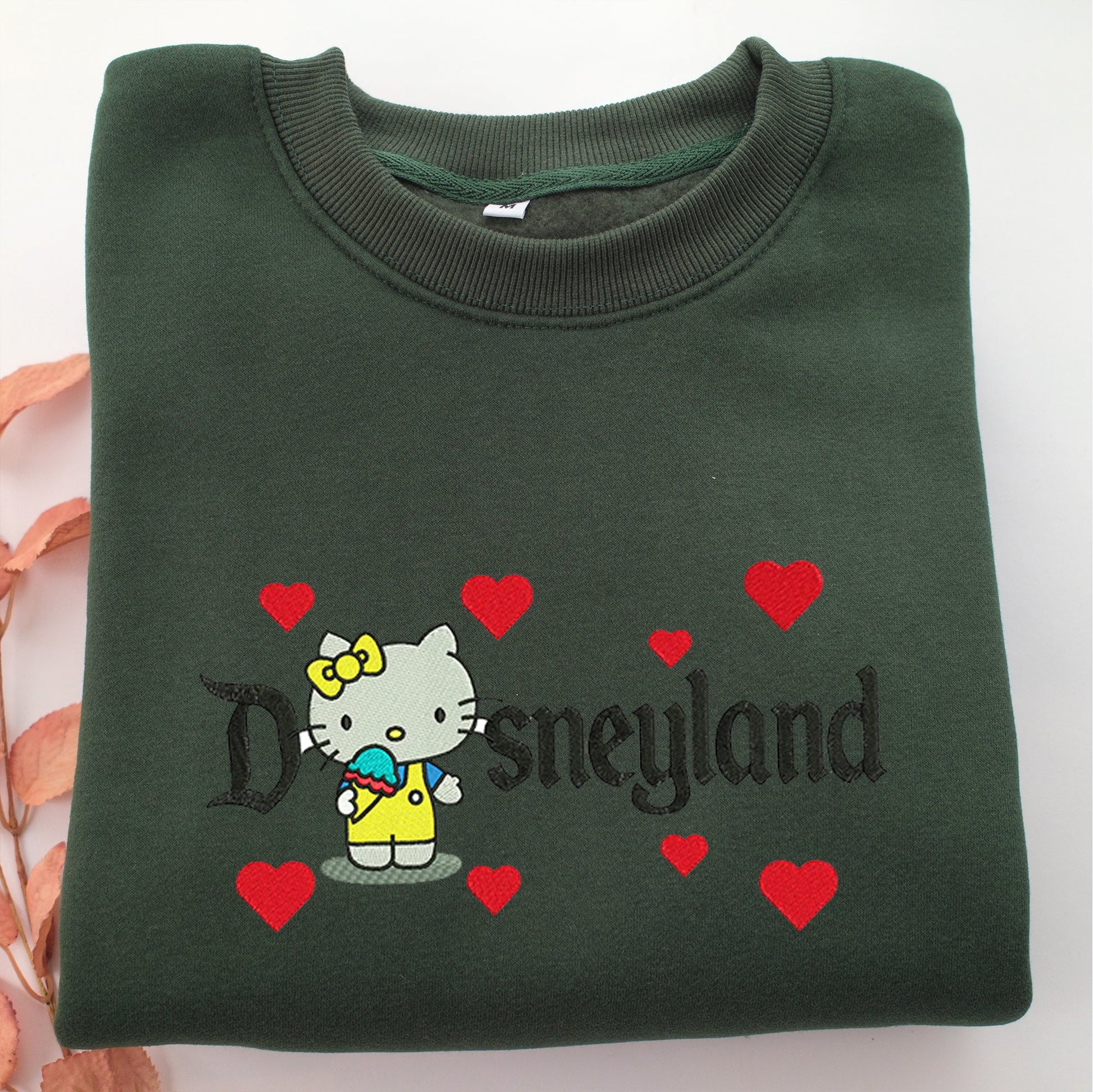 Hello Kitty Disneyland Embroidery, Disneyland Embroidered Sweatshirt, Movie Disney Inspired, Valentine's Day Gifts Idea For Him Her