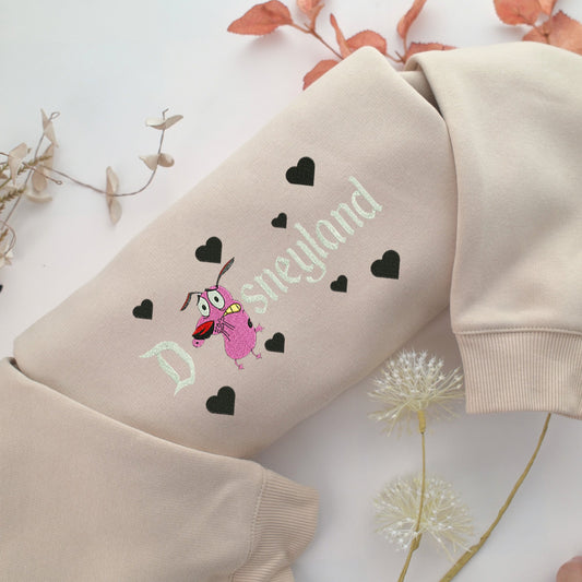 Courage Disneyland Embroidery, Disneyland Embroidered Sweatshirt, Movie Disney Inspired, Valentine's Day Gifts Idea For Him Her