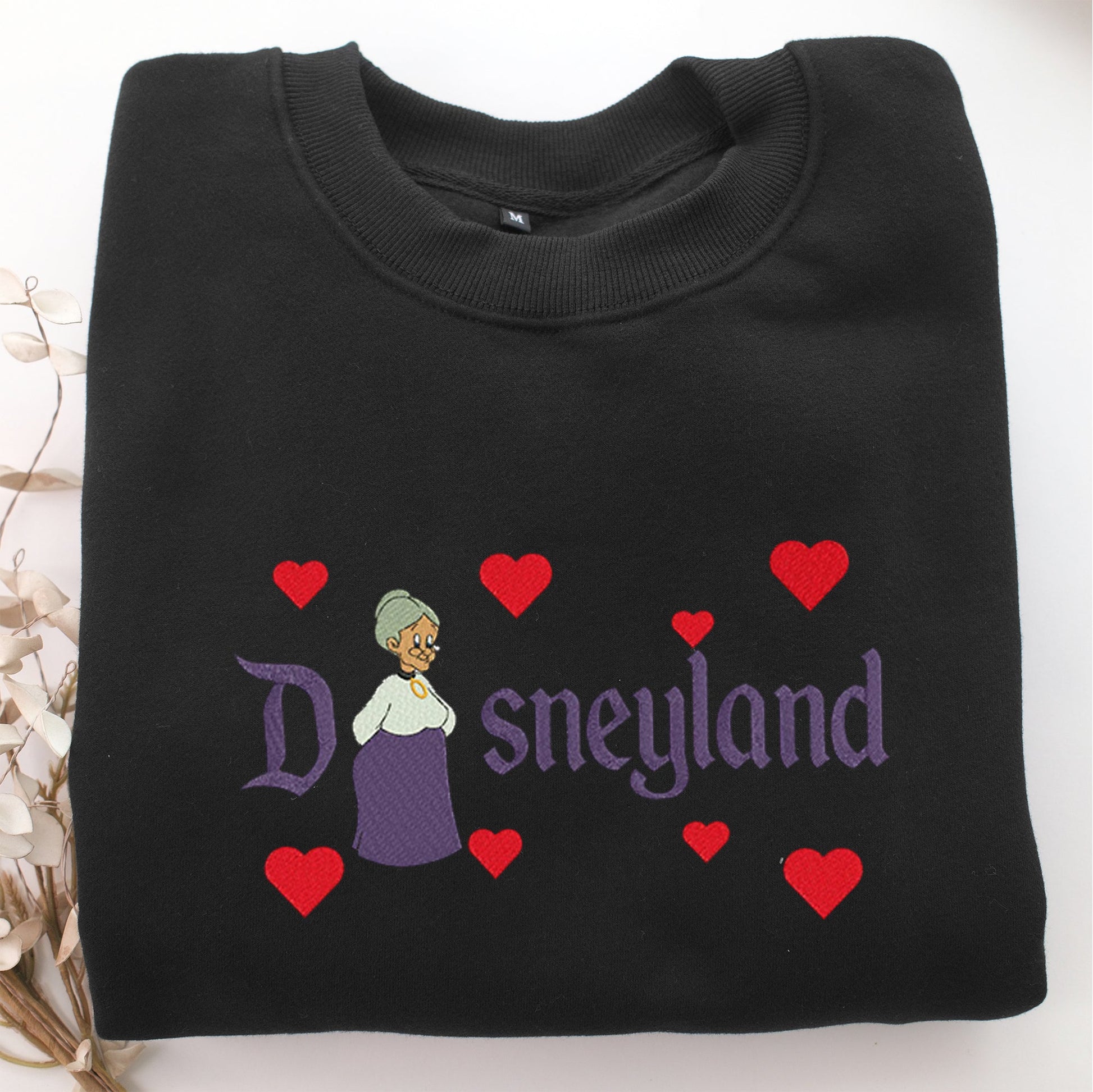 Granny Disneyland Embroidery, Disneyland Embroidered Sweatshirt, Movie Disney Inspired, Valentine's Day Gifts Idea For Him Her