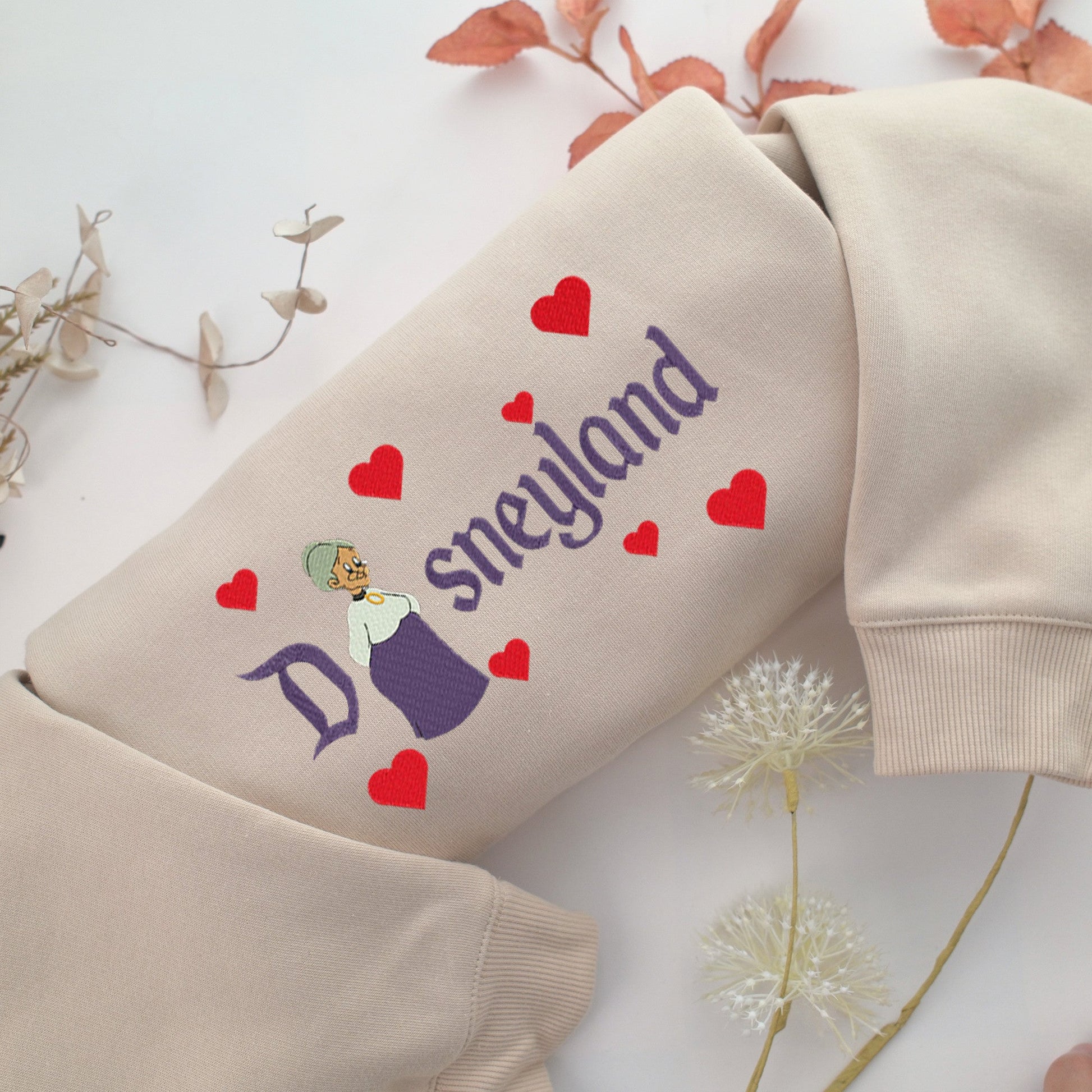 Granny Disneyland Embroidery, Disneyland Embroidered Sweatshirt, Movie Disney Inspired, Valentine's Day Gifts Idea For Him Her
