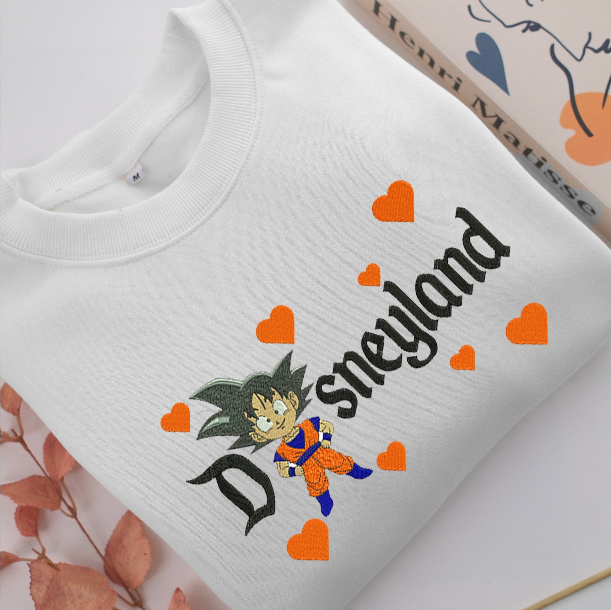 Chibi Goku Disneyland Embroidery, Disneyland Embroidered Sweatshirt, Movie Disney Inspired, Valentine's Day Gifts Idea For Him Her