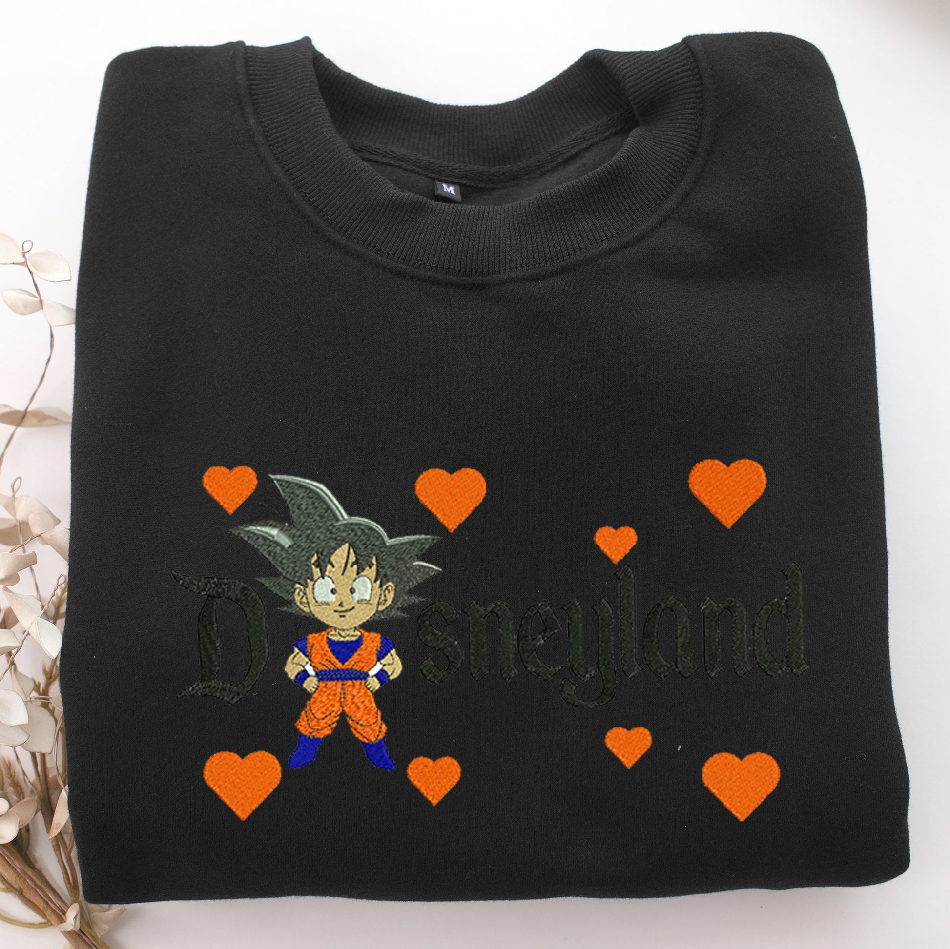 Chibi Goku Disneyland Embroidery, Disneyland Embroidered Sweatshirt, Movie Disney Inspired, Valentine's Day Gifts Idea For Him Her