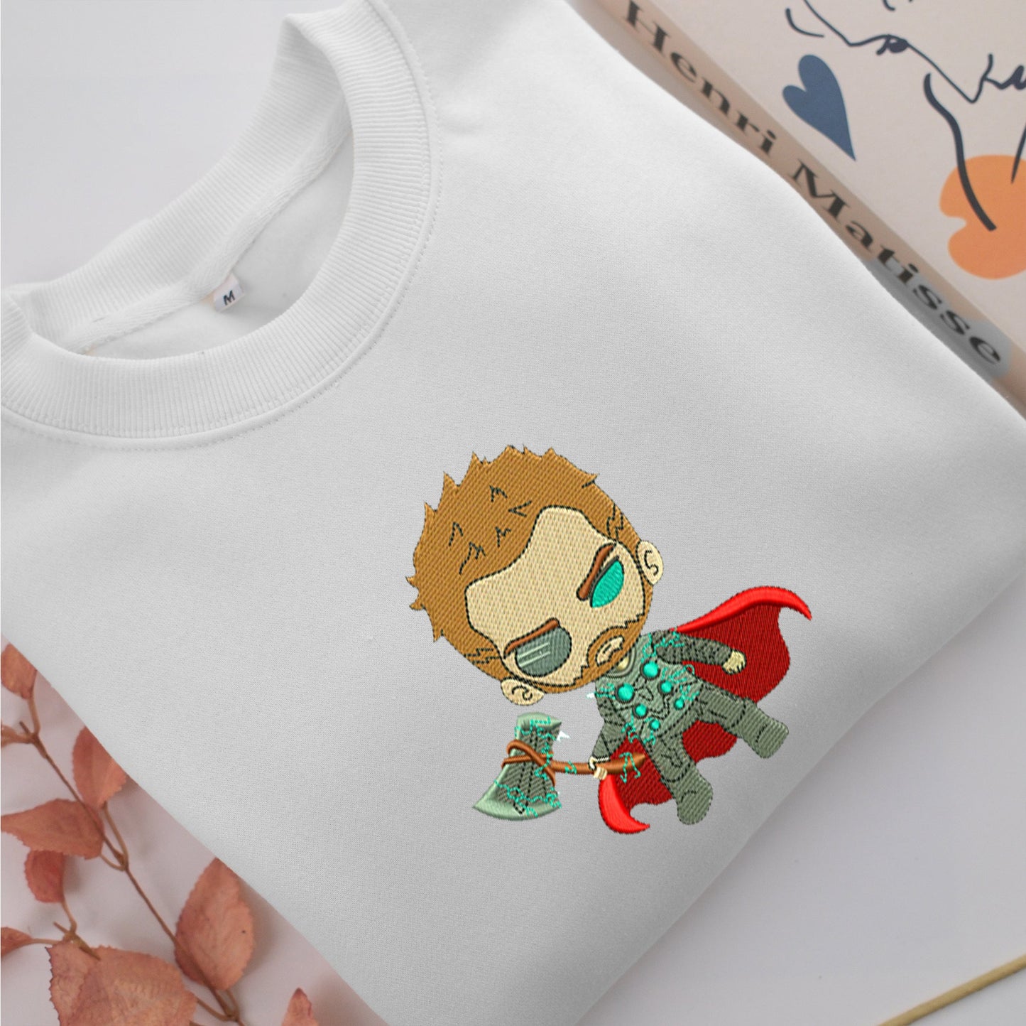 Chibi Thor Embroidery, Disneyland Embroidered Sweatshirt, Movie Disney Inspired, Valentine's Day Gifts Idea For Him Her