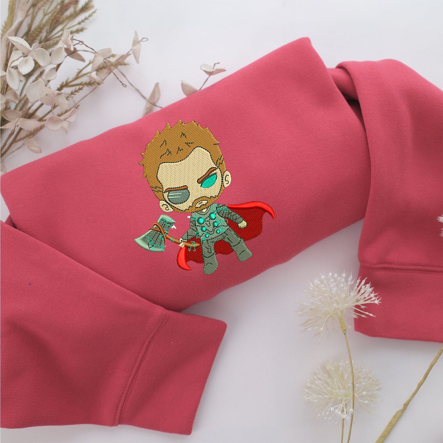 Chibi Thor Embroidery, Disneyland Embroidered Sweatshirt, Movie Disney Inspired, Valentine's Day Gifts Idea For Him Her