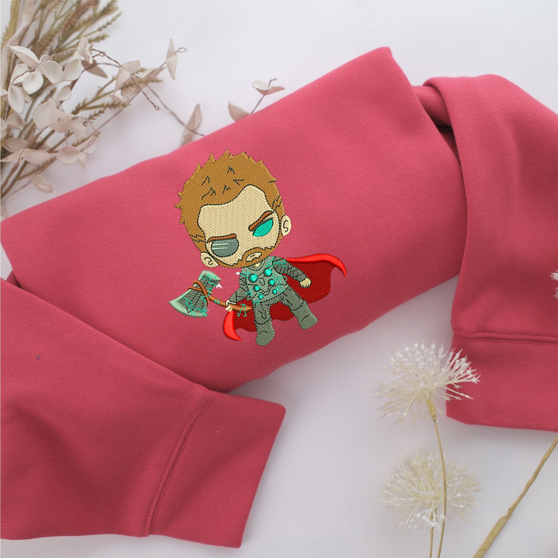 Chibi Thor Embroidery, Disneyland Embroidered Sweatshirt, Movie Disney Inspired, Valentine's Day Gifts Idea For Him Her