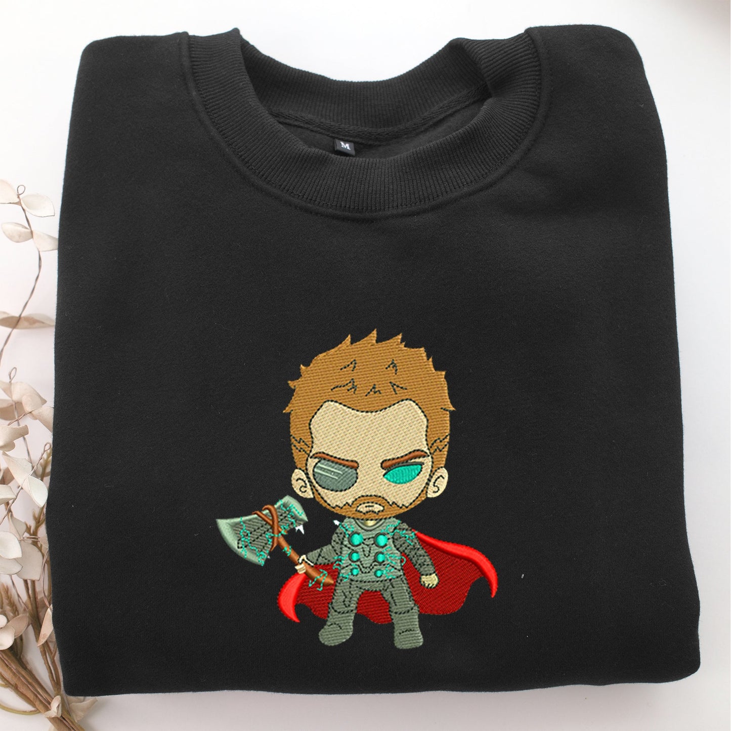 Chibi Thor Embroidery, Disneyland Embroidered Sweatshirt, Movie Disney Inspired, Valentine's Day Gifts Idea For Him Her