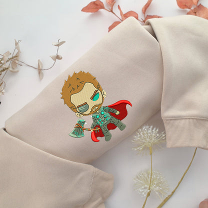 Chibi Thor Embroidery, Disneyland Embroidered Sweatshirt, Movie Disney Inspired, Valentine's Day Gifts Idea For Him Her
