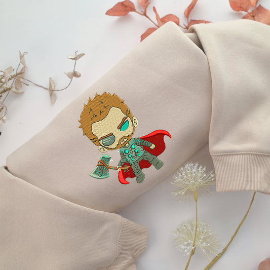 Chibi Thor Embroidery, Disneyland Embroidered Sweatshirt, Movie Disney Inspired, Valentine's Day Gifts Idea For Him Her