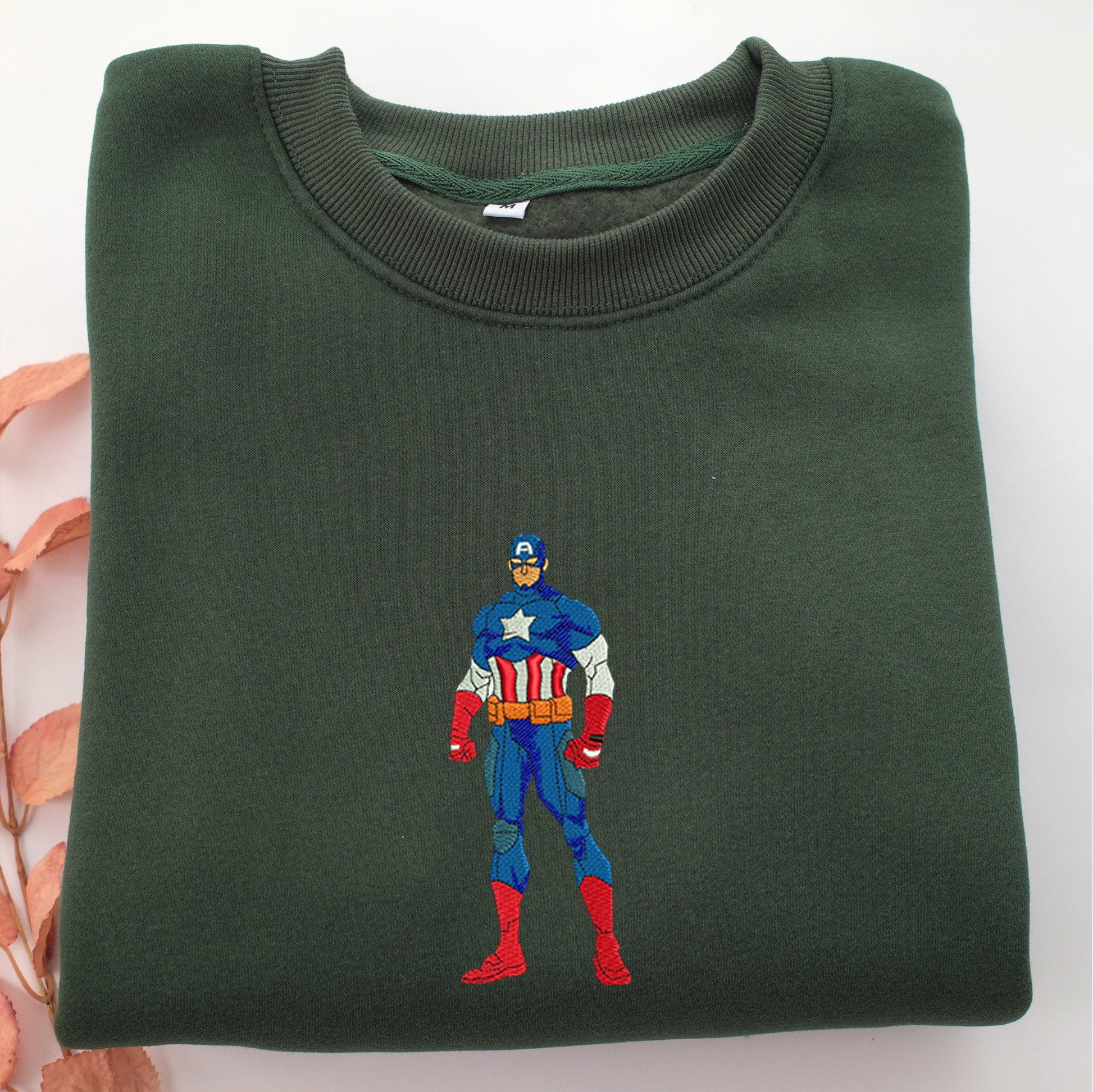 Captain America Embroidery, Disneyland Embroidered Sweatshirt, Movie Disney Inspired, Valentine's Day Gifts Idea For Him Her