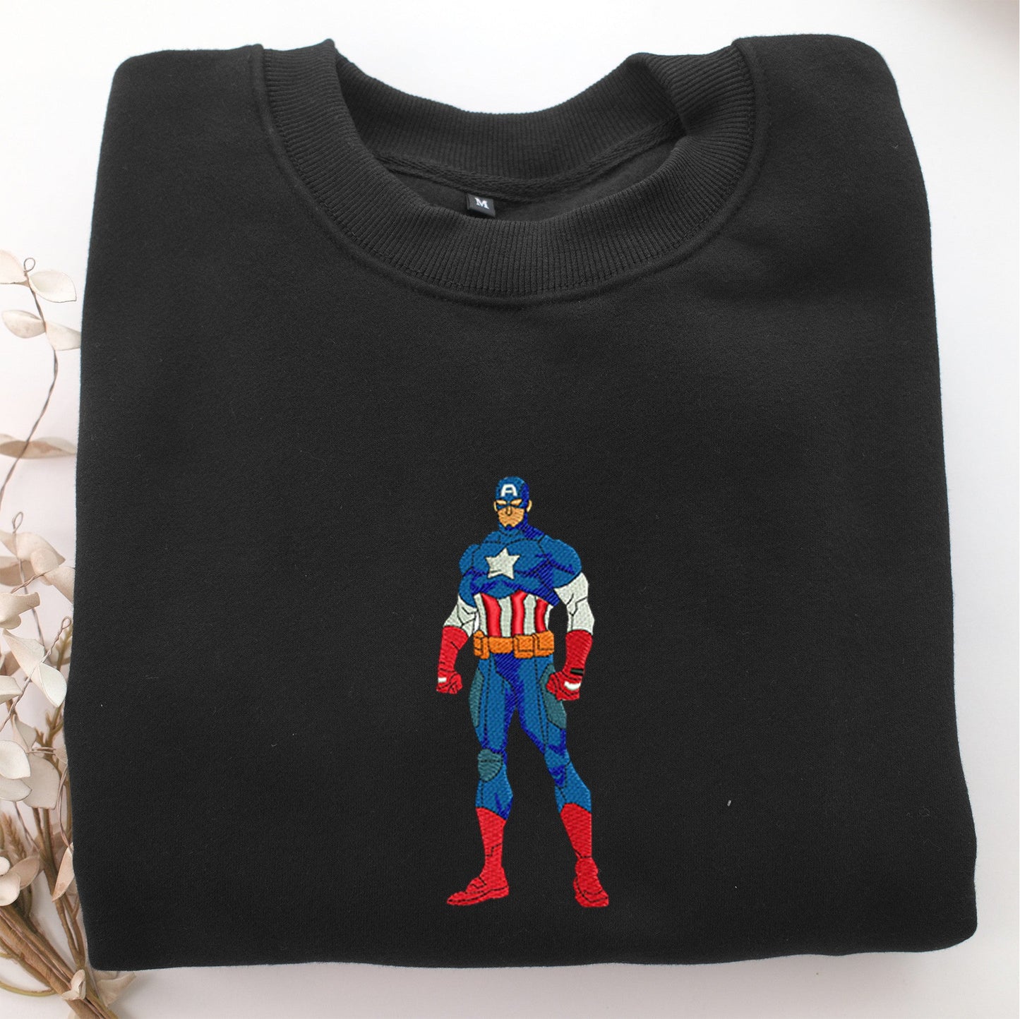 Captain America Embroidery, Disneyland Embroidered Sweatshirt, Movie Disney Inspired, Valentine's Day Gifts Idea For Him Her