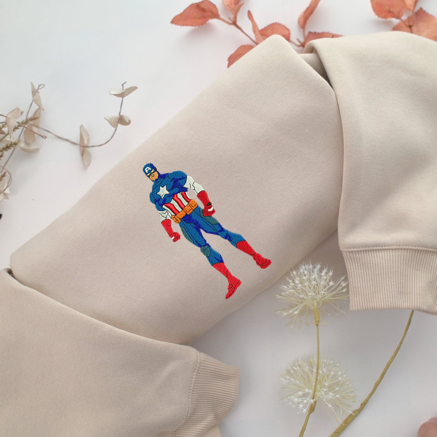 Captain America Embroidery, Disneyland Embroidered Sweatshirt, Movie Disney Inspired, Valentine's Day Gifts Idea For Him Her