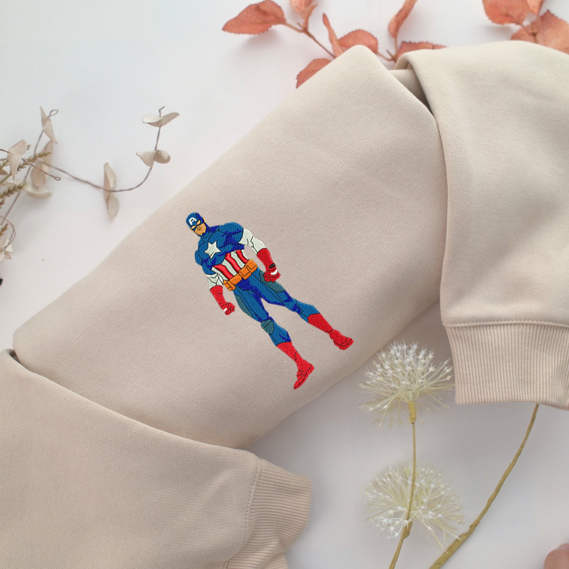 Captain America Embroidery, Disneyland Embroidered Sweatshirt, Movie Disney Inspired, Valentine's Day Gifts Idea For Him Her