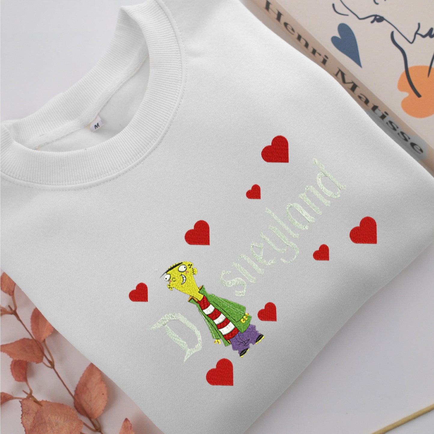Ed Disneyland Embroidery, Disneyland Embroidered Sweatshirt, Movie Disney Inspired, Valentine's Day Gifts Idea For Him Her