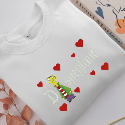 Ed Disneyland Embroidery, Disneyland Embroidered Sweatshirt, Movie Disney Inspired, Valentine's Day Gifts Idea For Him Her