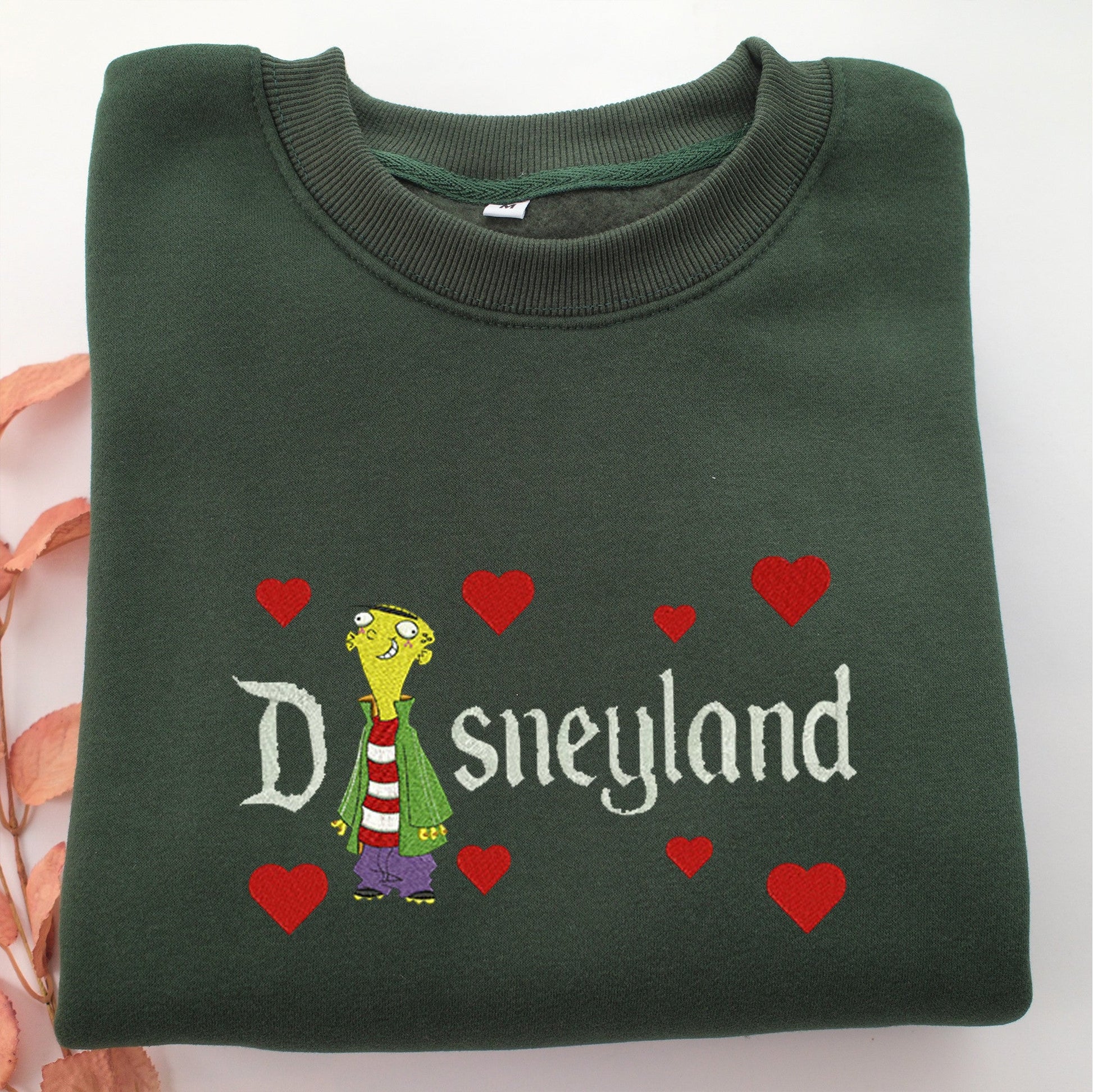 Ed Disneyland Embroidery, Disneyland Embroidered Sweatshirt, Movie Disney Inspired, Valentine's Day Gifts Idea For Him Her