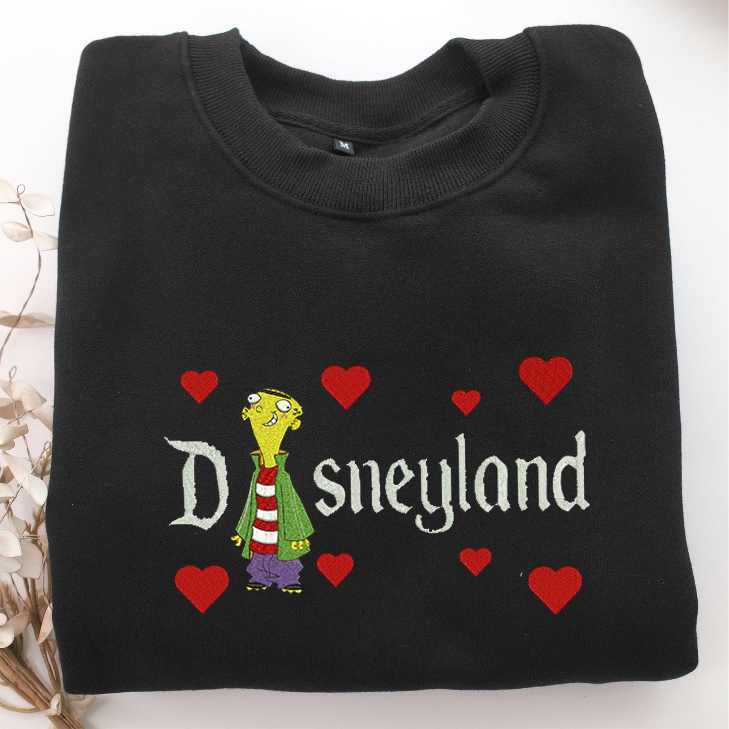 Ed Disneyland Embroidery, Disneyland Embroidered Sweatshirt, Movie Disney Inspired, Valentine's Day Gifts Idea For Him Her