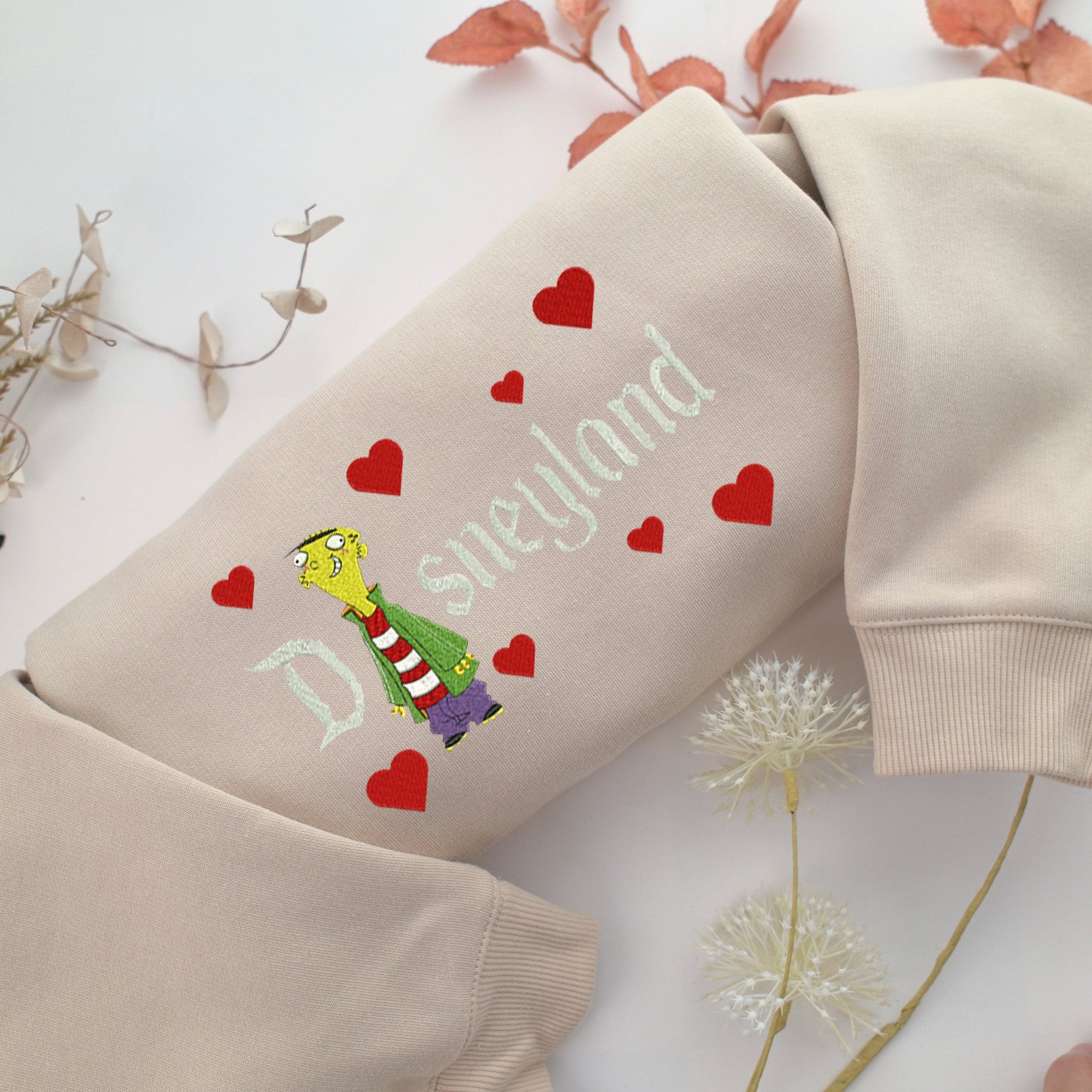 Ed Disneyland Embroidery, Disneyland Embroidered Sweatshirt, Movie Disney Inspired, Valentine's Day Gifts Idea For Him Her