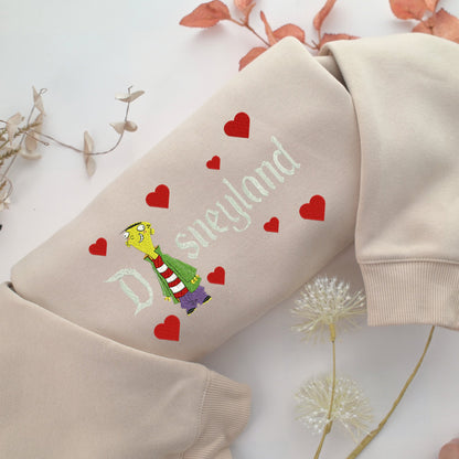 Ed Disneyland Embroidery, Disneyland Embroidered Sweatshirt, Movie Disney Inspired, Valentine's Day Gifts Idea For Him Her