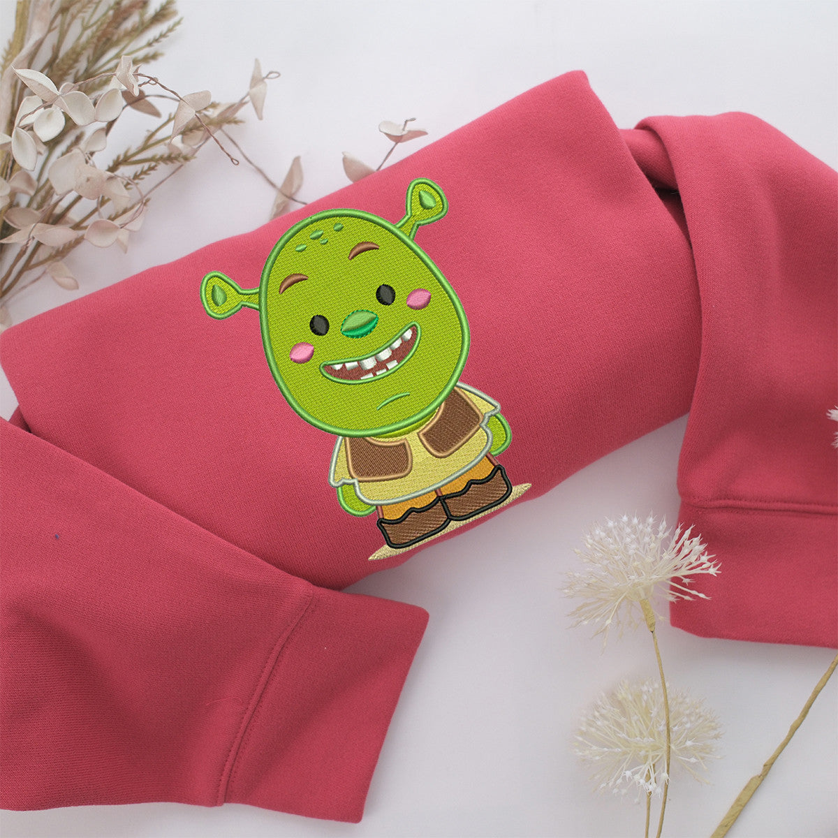Chibi Shrek Embroidery, Disneyland Embroidered Sweatshirt, Movie Disney Inspired, Valentine's Day Gifts Idea For Him Her