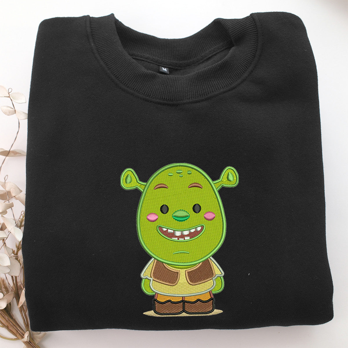 Chibi Shrek Embroidery, Disneyland Embroidered Sweatshirt, Movie Disney Inspired, Valentine's Day Gifts Idea For Him Her