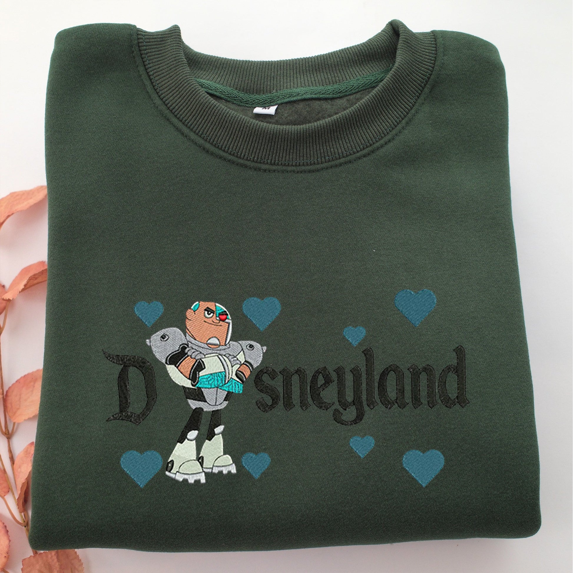 Cyborg Disneyland Embroidery, Disneyland Embroidered Sweatshirt, Movie Disney Inspired, Valentine's Day Gifts Idea For Him Her