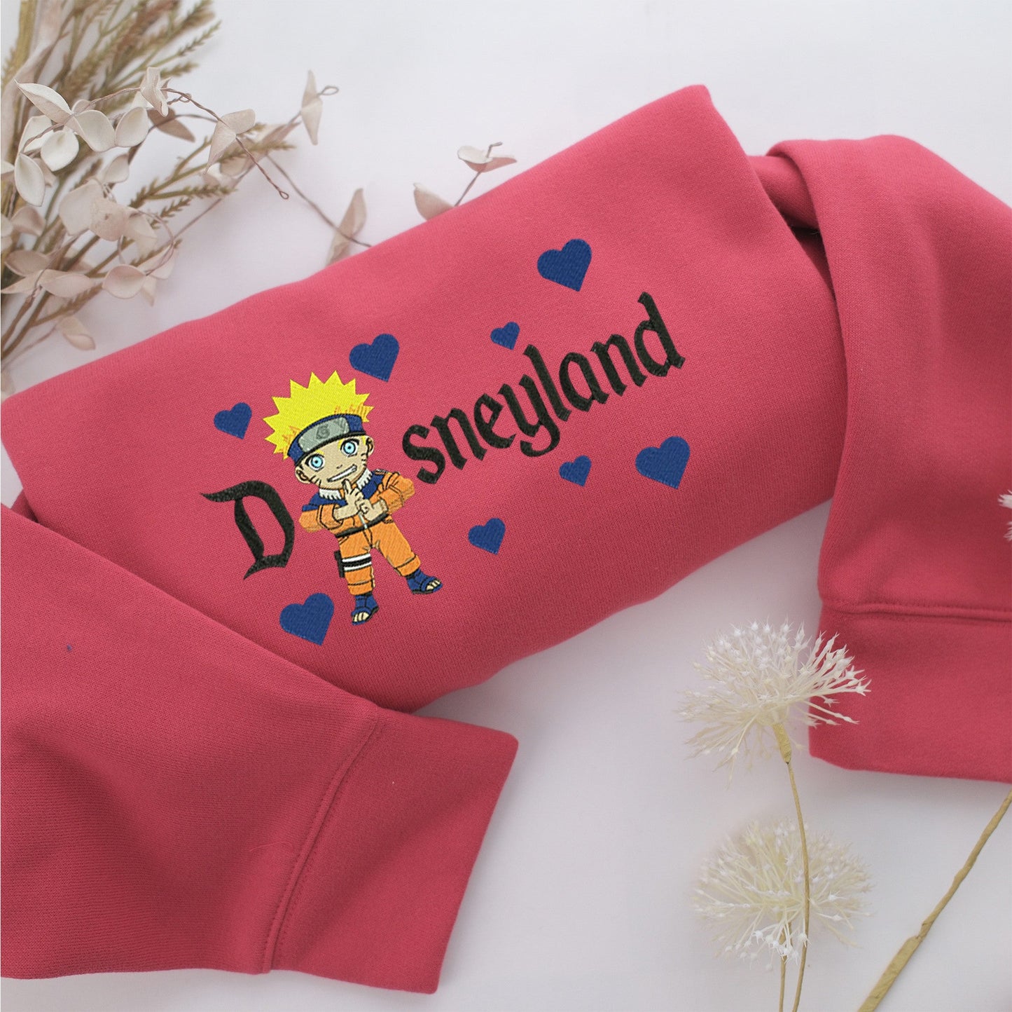 Chibi Naruto Disneyland Embroidery, Disneyland Embroidered Sweatshirt, Movie Disney Inspired, Valentine's Day Gifts Idea For Him Her