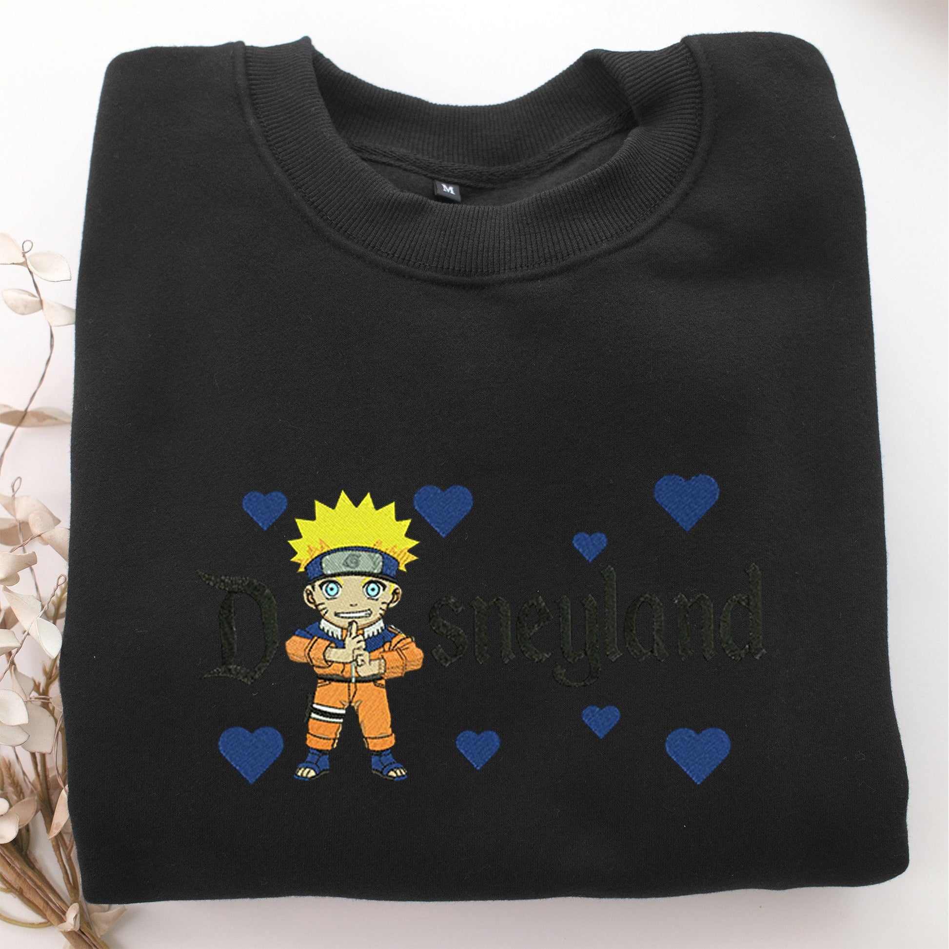 Chibi Naruto Disneyland Embroidery, Disneyland Embroidered Sweatshirt, Movie Disney Inspired, Valentine's Day Gifts Idea For Him Her