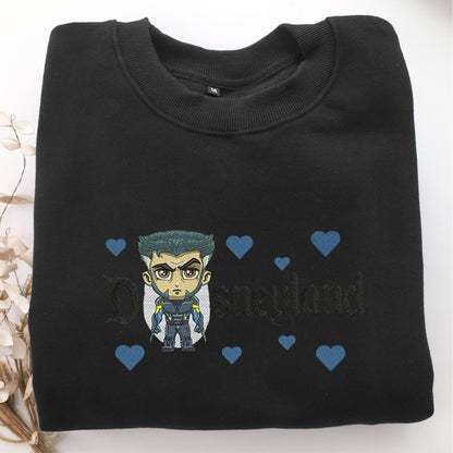 Chibi X Man Disneyland Embroidery, Disneyland Embroidered Sweatshirt, Movie Disney Inspired, Valentine's Day Gifts Idea For Him Her