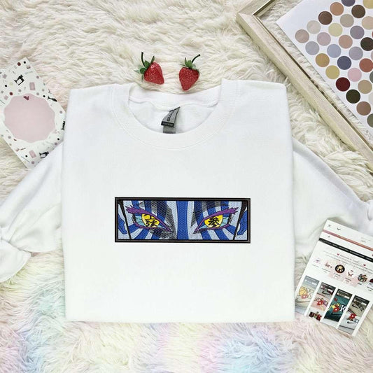 Akaza Eyes Kimetsu No Yaiba Anime Embroidered Shirt