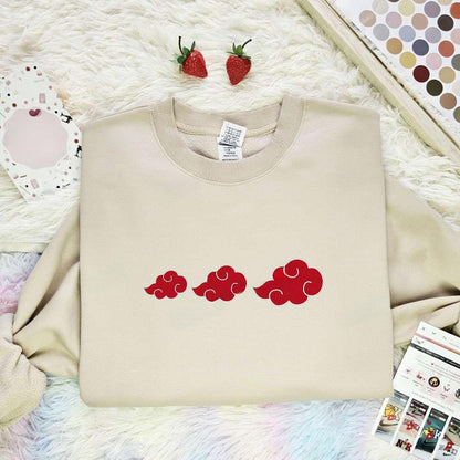 Akatsuki Cloud Naruto Anime Embroidered Shirt